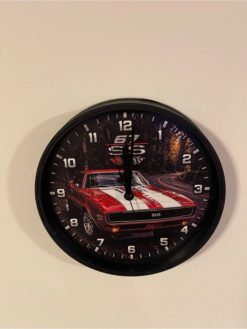 Red Retro Muscle Car Wall Clock - SS 67